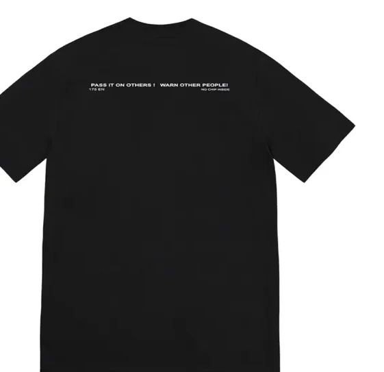 Banner sleeved S White Logo Warning L 22FW M Tee T-shirt Short Black XL and Warning 0810